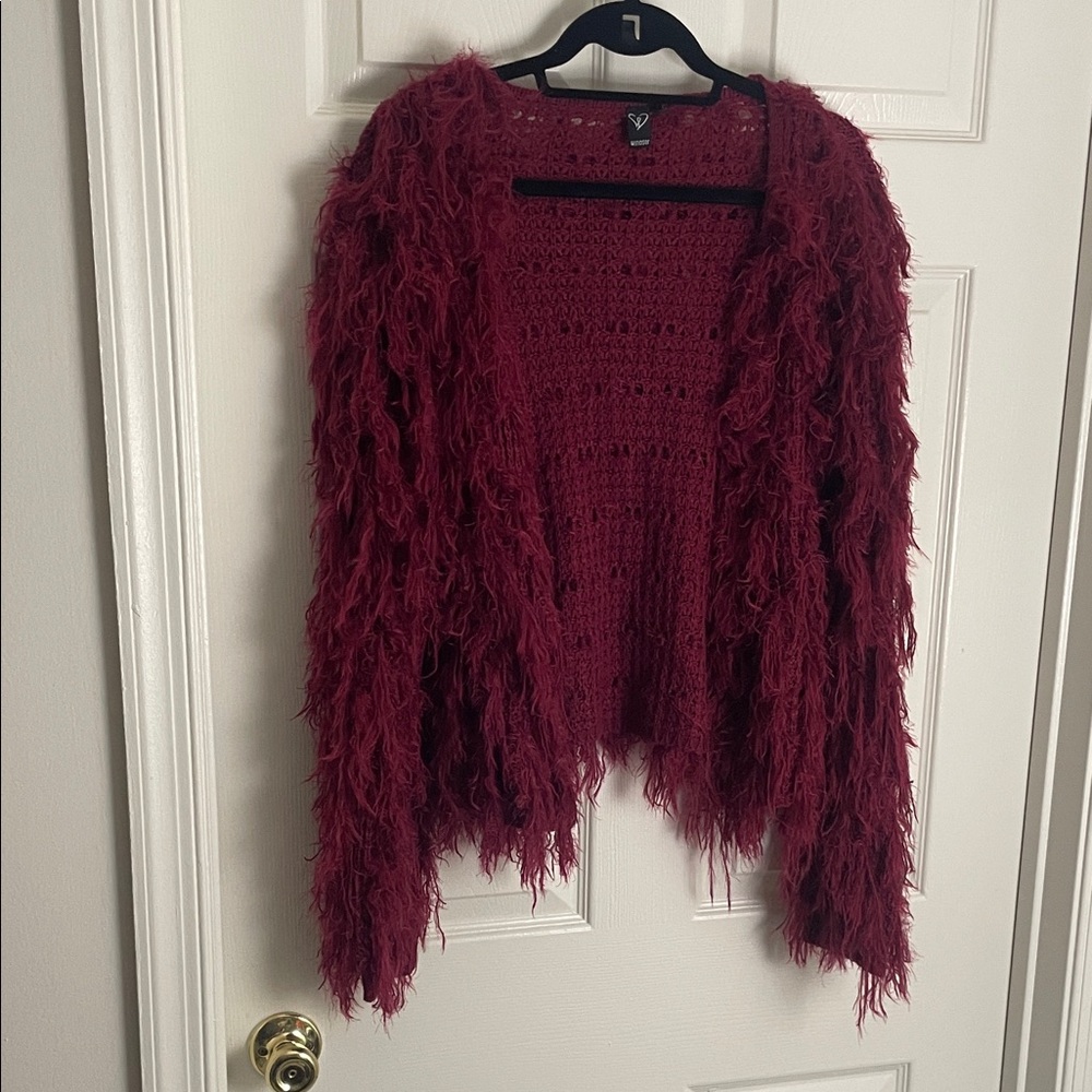 Windsor Maroon Textured Cardigan
